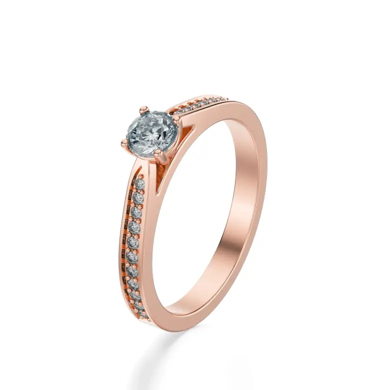 Pierścionek z różowego złota z diamentami AJPZ_094